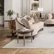 Camellia Field Linen and Warm Pecan Chenille 94" Sofa