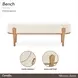 Camellia Field Linen and Antique Gold 56" Accent Bench