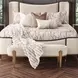 Camellia Field Linen and Antique Gold 56" Accent Bench