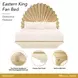 Fantosini Creamy Pearl and Gold Leaf King Fan Platform Bed with USB Charging