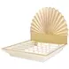 Fantosini Creamy Pearl and Gold Leaf Fan Platform Bedroom Set