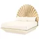 Fantosini Creamy Pearl and Gold Leaf Fan Platform Bedroom Set