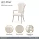 Fantosini Cappuccino Upholstered Dining Arm Chair Set of 2