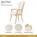 Fantosini Natural Upholstered Dining Arm Chair Set of 2