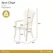 Fantosini Natural Upholstered Dining Arm Chair Set of 2