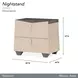 Fantosini Silver Mist 2 Drawer Nightstand