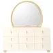 Fantosini Creamy Pearl and Gold Leaf Fan Platform Bedroom Set