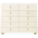 Fantosini Creamy Pearl and Gold Leaf Fan Platform Bedroom Set