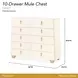 Fantosini Creamy Pearl 10 Drawer Mule Chest