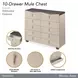 Fantosini Silver Mist 10 Drawer Mule Chest