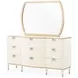 La Terrazza Creamy Pearl 9 Drawer Dresser with Mirror