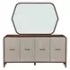 Houston Walnut 4 Door Sideboard with Mirror