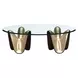 Houston Brushed Gold Oval Glass Top Cocktail Table