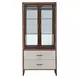 Houston Walnut 2 Drawer Display Cabinet with LED Lighting