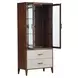 Houston Walnut 2 Drawer Display Cabinet with LED Lighting
