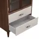 Houston Walnut 2 Drawer Display Cabinet with LED Lighting