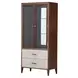 Houston Walnut 2 Drawer Display Cabinet with LED Lighting