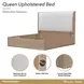 West Kensington Buff and Sea Salt Caramel Queen Upholstered Platform Bed with USB Charging