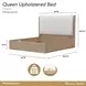 West Kensington Buff and Sea Salt Caramel Queen Upholstered Platform Bed with USB Charging
