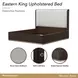 West Kensington Buff and Medium Espresso King Upholstered Platform Bed with USB Charging