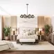 West Kensington Buff and Medium Espresso King Upholstered Platform Bed with USB Charging