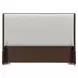 West Kensington Buff and Medium Espresso King Upholstered Platform Bed with USB Charging