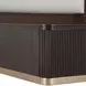 West Kensington Buff and Medium Espresso King Upholstered Platform Bed with USB Charging