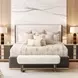 West Kensington Buff and Medium Espresso Upholstered Platform Bedroom Set