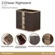 West Kensington Medium Espresso 2 Drawer Nightstand with LED