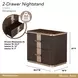 West Kensington Medium Espresso 2 Drawer Nightstand with LED