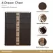 West Kensington Medium Espresso 6 Drawer Highboy Chest