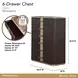 West Kensington Medium Espresso 6 Drawer Highboy Chest