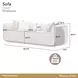 West Kensington Buff and Medium Espresso 100" Sofa