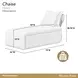 West Kensington Buff and Sea Salt Caramel 30" Chaise