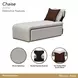 West Kensington Buff and Medium Espresso 36" Chaise