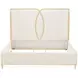 Scotts Square Cornsilk Queen Upholstered Panel Bed with USB Charging