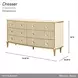 Scotts Square Light Champagne 6 Drawer Dresser with LED