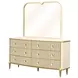 Scotts Square Light Champagne 6 Drawer Dresser with Mirror and LED
