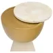 Scotts Square Light Champagne and Gold Round Stone Top Chairside Table
