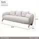 Scotts Square Cornsilk 100" Sofa