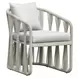 Alexa Outdoor Dining White Upholstered Outdoor Arm Chair Set of 2
