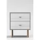 Saige Weathered White and Gray 2 Drawer Nightstand