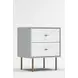 Saige Weathered White and Gray 2 Drawer Nightstand