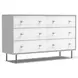 Saige Weathered White and Gray 6 Drawer Dresser