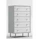 Saige Weathered White and Gray 5 Drawer Chest