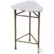 Knapp Antique Brass And White Marble Accent Table