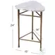 Knapp Antique Brass And White Marble Accent Table