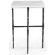 Darcy Antique Nickel and White Square Marble Top Accent Table