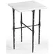 Darcy Antique Nickel and White Square Marble Top Accent Table