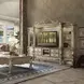 Dresden Gold Patina and Bone 121" Entertainment Center with LED